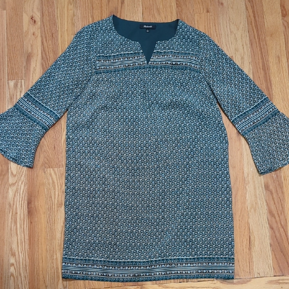 NWOT Madewell Starland Bell Green Patterned Dress